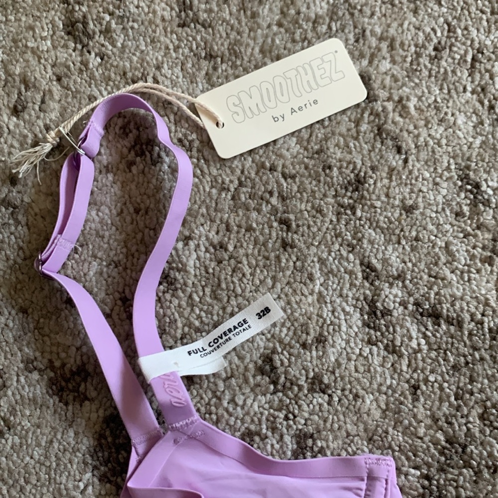 Aerie SMOOTHEZ Lavender Full Coverage Bra NWT 32B Soft Lilac - Picture 3 of 3